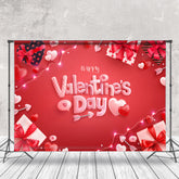Aperturee - Romantic Gifts Hearts Red Valentines Day Backdrop
